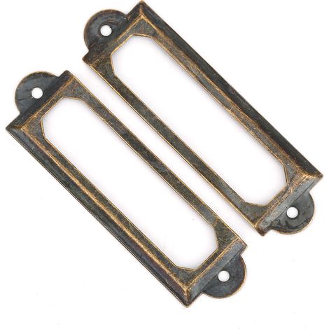 20 étiquettes adhésives pour tiroirs, style rétro, pour étudiants, à monter soi-même, couleur bronze vert (1/3)