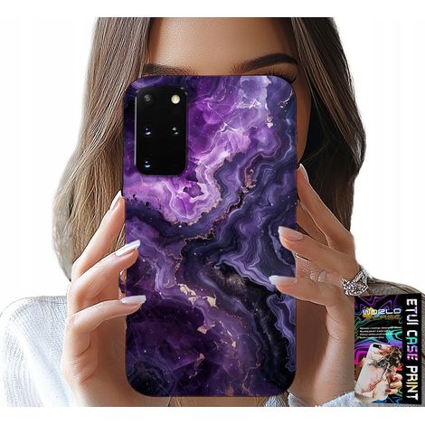 Hülle für Samsung Galaxy S20 Plus – Modisches lila Marmor-Design für Damen + Folie (1/5)