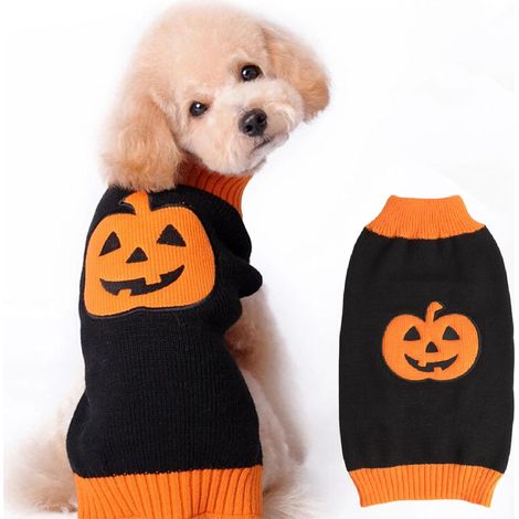 Suéter de Halloween para perro, suéter de Halloween para perro, suéter de Halloween para gato, suéter de Halloween para perro, disfraz de calabaza para perro, ropa de Halloween para perro, suéter de p (1/5)