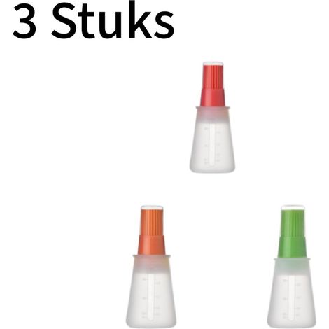 Lot de 3 pinceaux de cuisine en silicone avec couvercle pour barbecue et préparation des aliments couleurs assorties (1/5)
