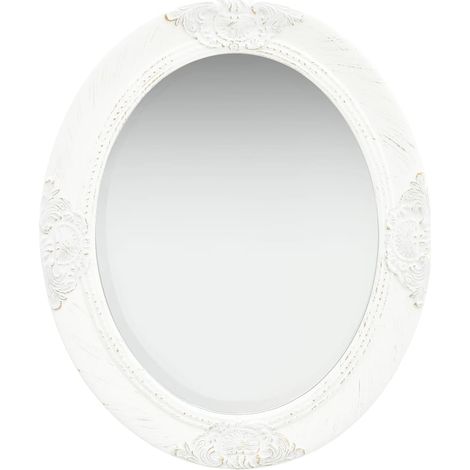 Miroir mural-Miroir Suspendu style baroque 50x60 cm Blanc 162325 (1/5)