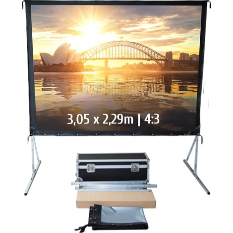 Ecran de projection valise 3,05 x 2,29m - Format 4:3 - Toile Arrière