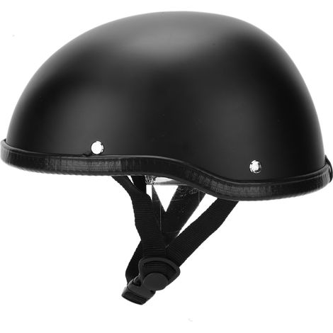 Casque moto demi-jet bas profil calotte noir mat (XL) (1/5)