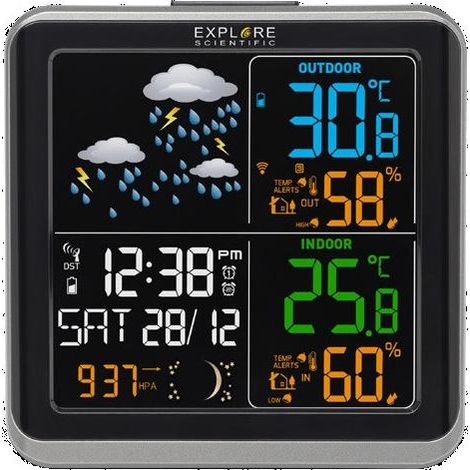 Explore Scientific WSH-4008C Digitale Wetterstation Schwarz AC