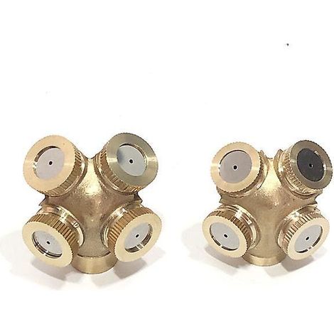 2 Pack 4 Trous Buse De Pulvrisation En Laiton, Brumisateur Buse Jardin Arroseurs Raccord De Tuyau D'eau Connecteur Pour Jardinage Et Agriculture (1/5)