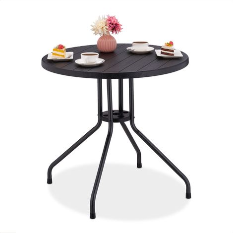 Mesa de jardín con aspecto de madera negra (1/5)