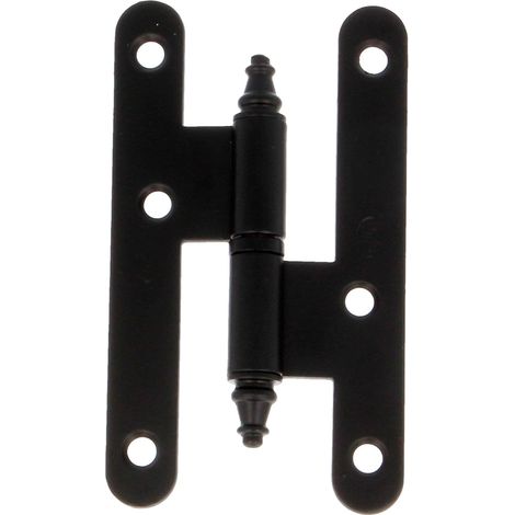 Paumelle forgée noire bout rond 100x57 mm pour porte intérieure – Sens d'ouverture : Droite (1/3)
