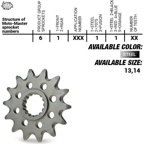 Moto-Master Corona anteriore 13 denti per Honda CRF 250R/RX 2018-2021 (JTF1344.13)