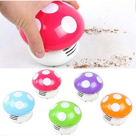 Aspirateur de bureau Aspirateur balai en forme de champignon - Mini nettoyeur d'angle pour bureau, meubles, intérieur de voiture, clavier, ordinateur (1/5)