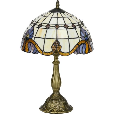 Lampe de table en verre classique Hecha a Mano pour dortoir salon Ø30x48 cm