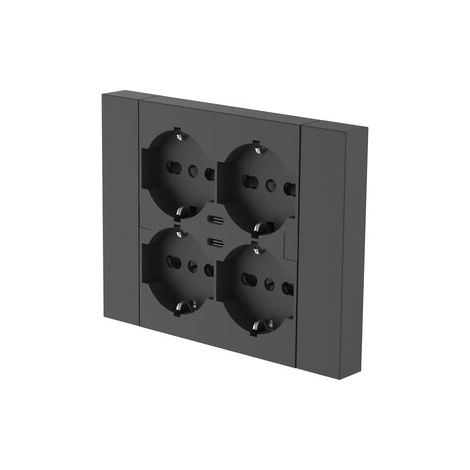 MULTIPRESA INCASSO QUADRA 4 P BIP.SCH + 2 USBC NER- ELECTRALINE- 1,0 pz
