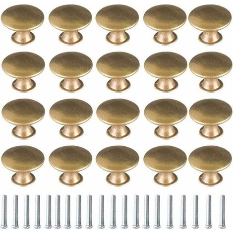 Pomelli per porte in ottone FOREHILL, 20 pezzi, maniglie in ottone vintage, pomelli per mobili, pomelli per porte di cassetti, maniglie per mobili, pomelli per mobili vintage per cassetti, armadi, cre