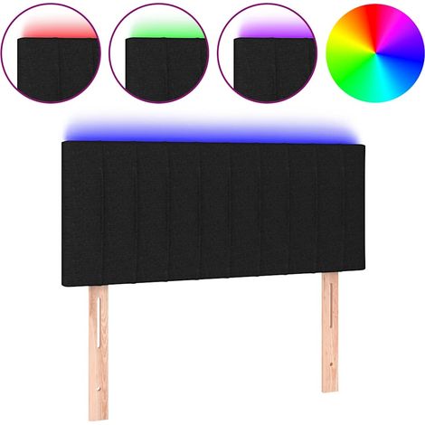 Maison Exclusive - Cabecero con LED de tela negro 90x5x78/88 cm (1/5)