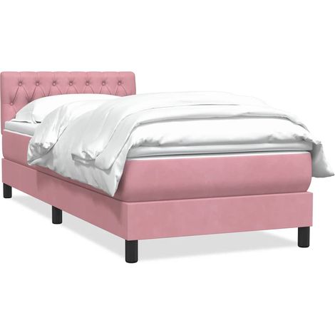 Maison Exclusive - Boxspringbett mit Matratze Rosa 80x220 cm Samt