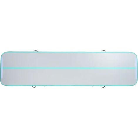 Colchoneta de gimnasia inflable, 10 cm de grosor, perfecta para entrenamientos en casa y en el gimnasio, 4 m x 1 m x 10 cm, verde (1/2)