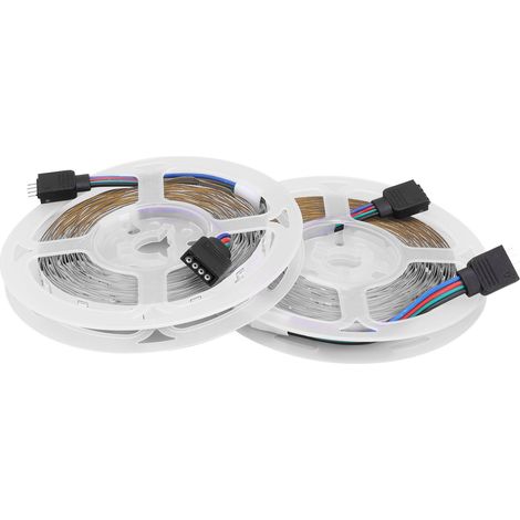 Ruban LED 60 LEDs DC12V RGB 10m avec télécommande 44 touches, décoration intérieure maison, bande lumineuse flexible (1/5)