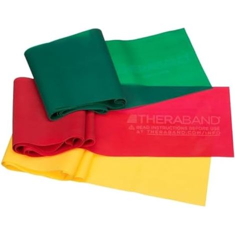 Bandes De Resistance Non Latex - 3 Niveaux De Resistance - Pour Renforcement Musculaire Et Rehabilitation - Exercices Haut Et Bas Du Corps - 152 X 10 Cm - Jaune Rouge Vert (1/3)