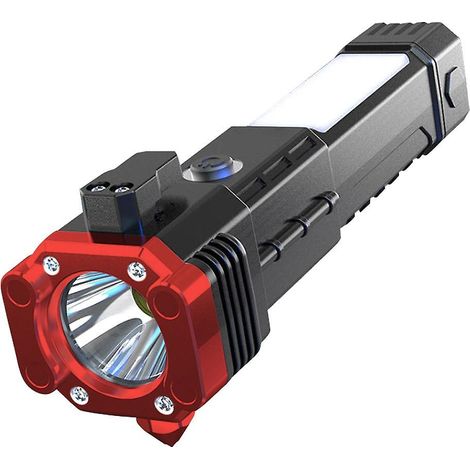 Tragbare LED-Taschenlampe, multifunktionale Arbeitsleuchte, Powerbank, Notfall-Sicherheitshammer, wasserdicht