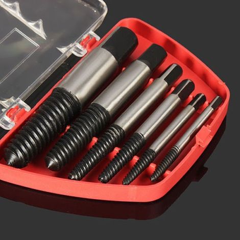JUEGO PROFESIONAL DE 6 EXTRACTORES PARA TORNILLOS ESPARRAGOS ROTOS