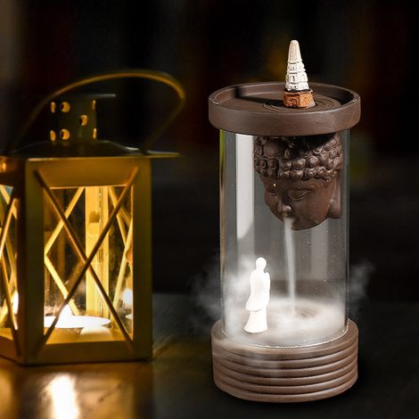 Brûleur d'encens coupe-vent unique, porte-encens à reflux, décoration ornementale pour la maison, Bouddha (1/5)