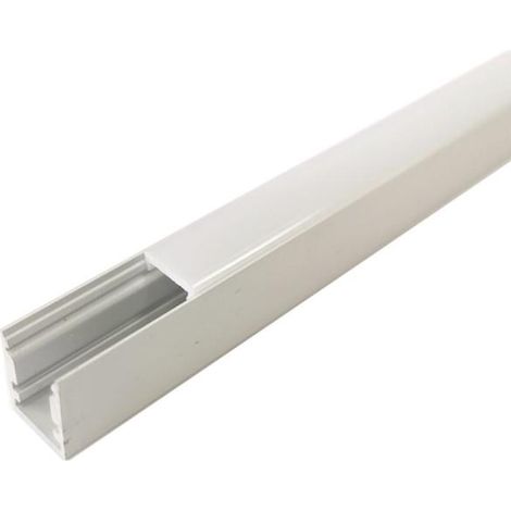 Profilé Aluminium 1m pour Ruban LED avec Cache Blanc Opaque - SILAMP (1/10)