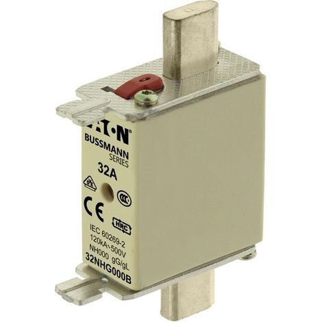 Fusible de baja tensión, 32 A, 500 V CA, NH000, gL/gG, IEC, doble indicador. (1/4)