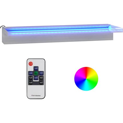 vidaXL Sfioratore a Cascata con LED RGB Acciaio Inox 60 cm