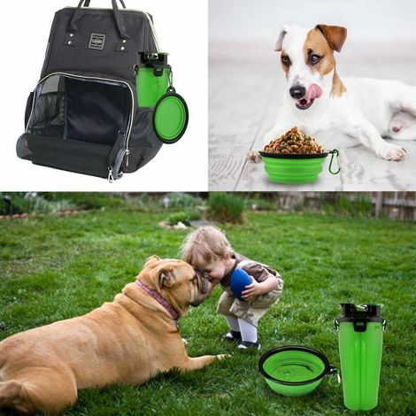 1 Gourde Chien 2 en 1, Anti-fuite, PP Sans BPA, 2 Bols Pliables, TPE, Randonnée Camping (1/5)