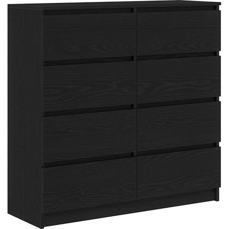 Buffet，Bahut，Meuble de Rangement chêne noir 100x35x99 cm bois d'ingénierie CFW92468 (1/5)
