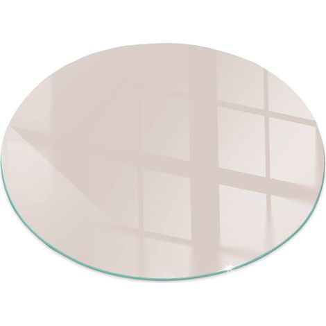 Dekorative Glasplatte für Kaminofen Schutzplatte mit ESG Sicherheitsglas Funkenschutzplatte Glasboden für Kamin Farbe Hellrosa Rund fi 80