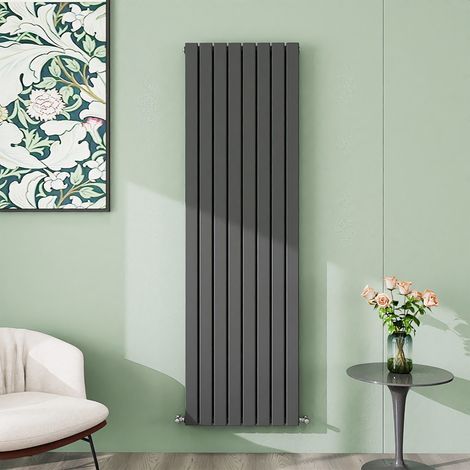 AICA 1800x544mm Anthracite Vertical Designer Radiator Double Flat Panel Heating UK