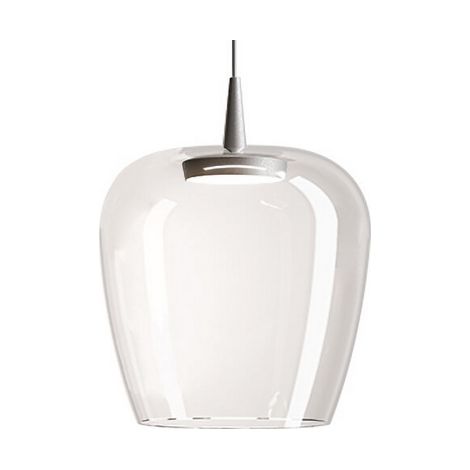 Zafferano Lampada a sospensione Bilia 230V LED 8W in alluminio e vetro borosilicato trasparente, design a campana con diametro 27 cm, CRI 90