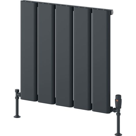 Reina Caldaro Single Horizontal Aluminium Radiator 600mm H x 620mm W - Anthracite