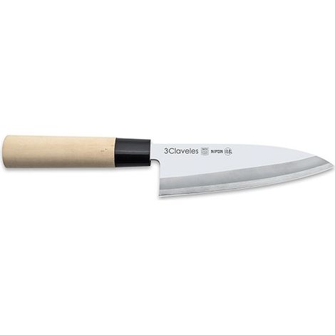 Coltello nippon deba in acciaio inox con manico in legno, 15 cm