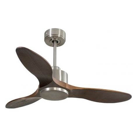 Modulo Ventilateur de plafond pour chambres chrome et bois massif clair 10 à 25 m² KLDC3SlimP5Dw