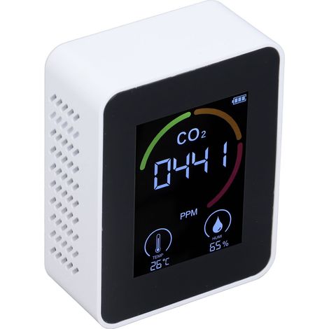 Digitaler Luftqualitätsmonitor, Kohlendioxid-Detektor, CO2-Tester, Temperatur- und Feuchtigkeitsmesser (1/5)