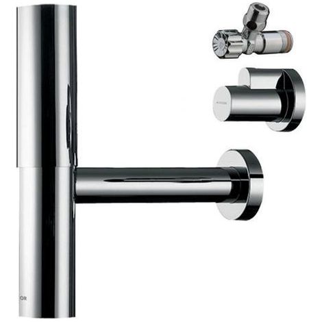 hansgrohe AXOR flowstar Designsiphon Set, mit zwei Eckventil und (1/4)