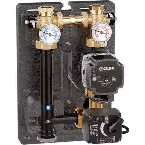 Gruppo di regolazione motorizzato (24V) per impianti di riscaldamento, DN 25. Caleffi 167654HE1  Nero
