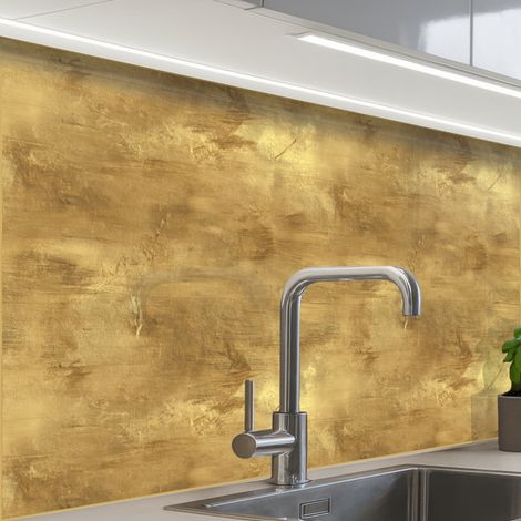 REVETEMENT MURAL DE CUISINE, CRÉDENCE DE CUISINE Industriel - Texture - Or 80x60 (1/5)