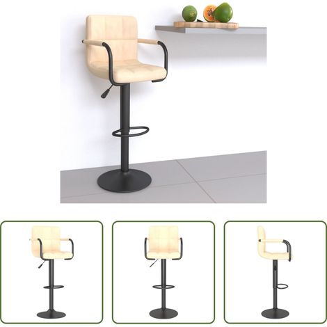 Tabouret de bar - Tabouret de bar Crème Velours (1/5)