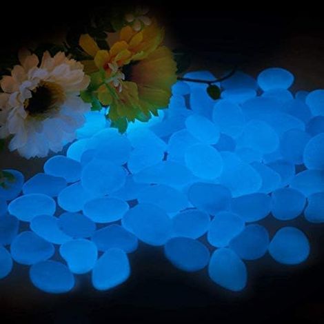 200 Blue Luminous Stones, Decorative Glow Pebbles, 200 Garden Stones Outdoor Corridor Decoration, Outdoor Decoration, Aquarium, and Path Decoration Stones (1/5)