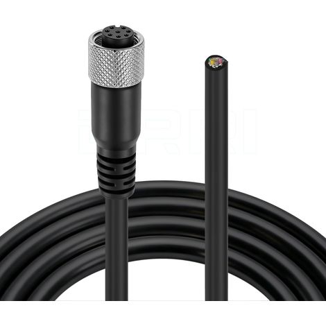 M12 Douille Connecteur De Capteur 8 Broches, Extrémité De Fil Libre, Câble Blindé Étanche Pour Applications D'automatisation (M12 Droit 8 Alvéoles Femelle Nu, 2M) (1/5)
