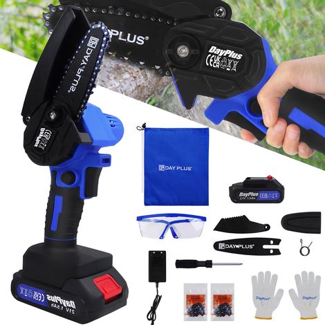 Chainsaw Brushless Cordless Chainsaw with 2 Rechargeable Batteries 2 Chains, High-Speed Power Chain Saw for Garden, Courtyard, Tree Branches, Wood Cutting, Trimming (1/5)