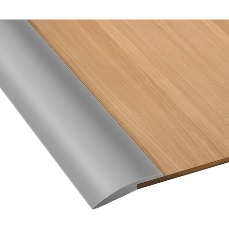 2 Mètres Bande de Seuil de Porte de Sol en Caoutchouc PVC, Barre de Seuil, Profilé de Transition, Bandes de Garniture de Porte de Tapis, Convient pour Une Pente de Seuil de 5 mm (Gris) (1/5)