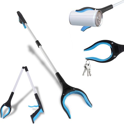 Greifzange – 1 Stück – Aluminium – magnetisch und drehbar – Garten und Haushalt – 83 cm – Blau (1/5)