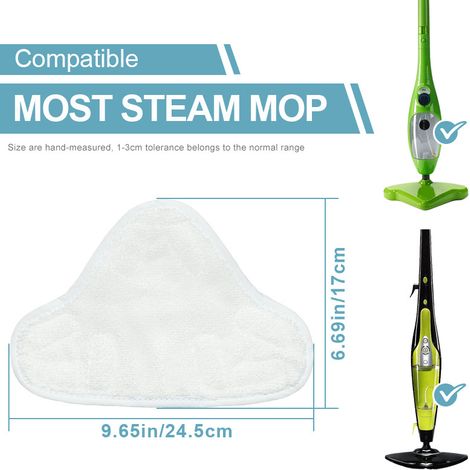 Kompatibel mit der Abdeckung, dem Reinigungstuch, dem dreiteiligen dreieckigen Wischmoppkopf und dem Zubehör für den SharkX5 H2O Dampfmopp.