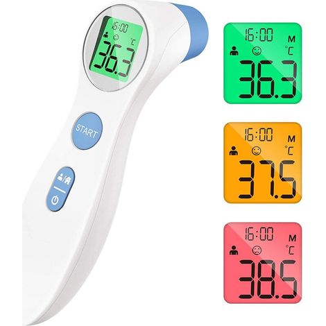 Medizinisches Stirnthermometer zur Fiebermessung, digitales Stirnthermometer mit direkter und genauer Ablesung mit LCD-Display für die ganze Familie 1534144mm Weiß