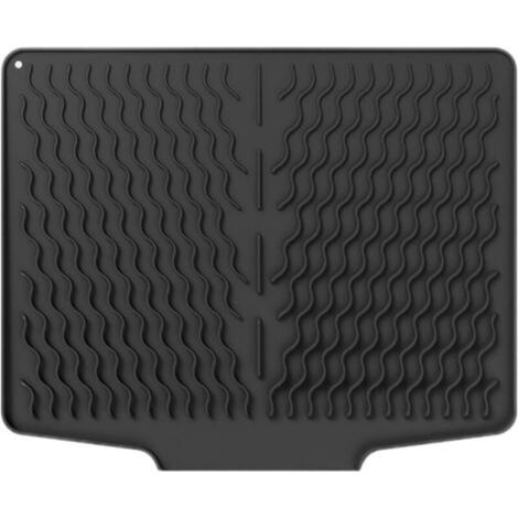 Tappetino scolapiatti in silicone - 40 cm x 32,8 cm, tappetino per lavello per piatti con superficie inclinata per un drenaggio ottimale, resistente al calore, antiscivolo, tappetino scolapiatti per l