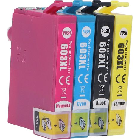 Cartouches d'encre 603XLBK, 603XLC, 603XLM et 603XLY pour imprimante XP 2100 (noir, magenta, jaune)