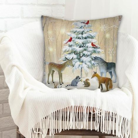 Housse de coussin carrée standard 45x45cm incolore pour Noël, l'Action de grâce, anniversaire, la Fête des Mères